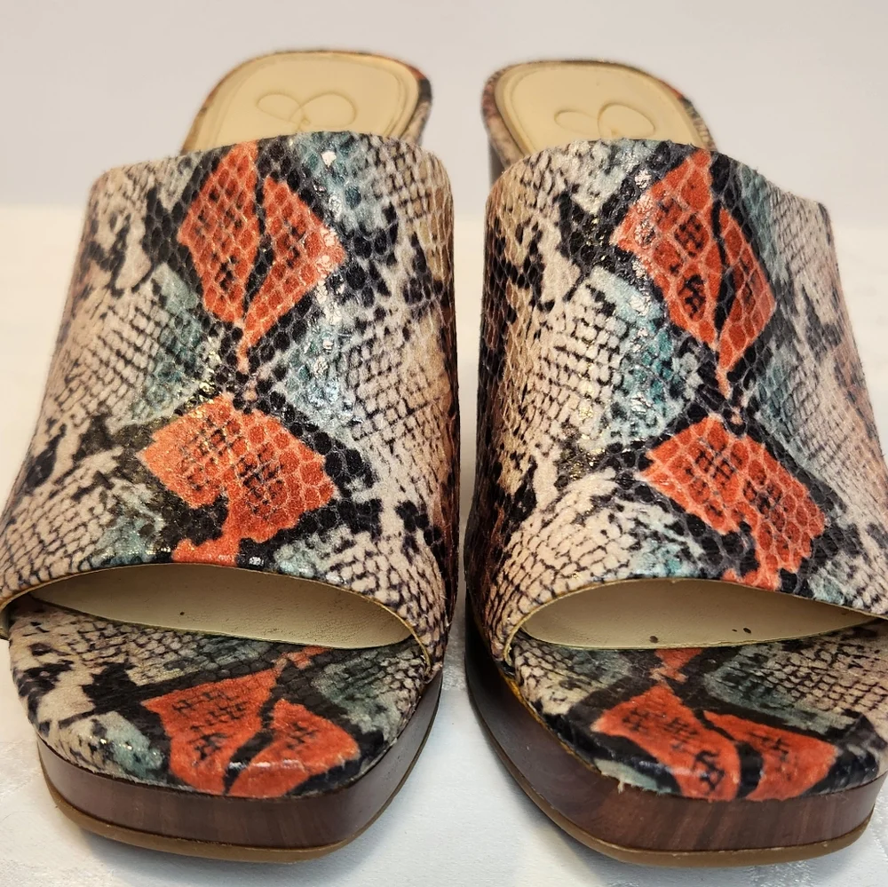 Jessica Simpson Sheyna Snake Print Wedge Sandals Multi Color Size 6